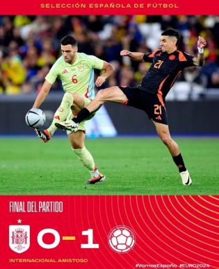 友谊赛-哥伦比亚1-0战胜西班牙 迪亚斯助攻，穆诺兹破门