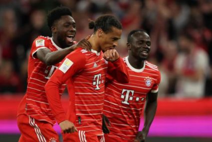 德甲-拜仁5-0大胜弗赖堡距榜首4分 萨内世界波马内建功
